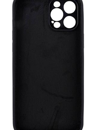 Чехол silicone case box для apple iphone 12 pro max бампер soft touch с микрофиброй черный (без лого) 3