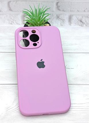 Чохол silicone case box для apple iphone 14 pro max бампер soft touch з мікрофіброю бузковий