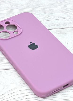 Чехол silicone case box для apple iphone 14 pro max бампер soft touch с микрофиброй сиреневый 3