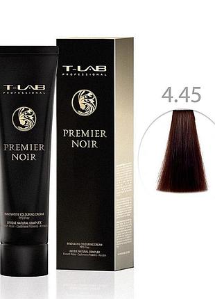 Крем-краска для волос t-lab professional premier noir colouring cream 4.45 шатен темный макагон