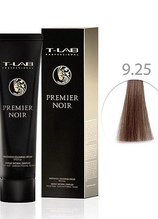 Крем-фарба для волосся t-lab professional premier noir colouring cream 9.25 дуже світлий блондин перламутровий махагон