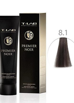 Крем-фарба для волосся t-lab professional premier noir colouring cream 8.1 світлий блондин попелястий