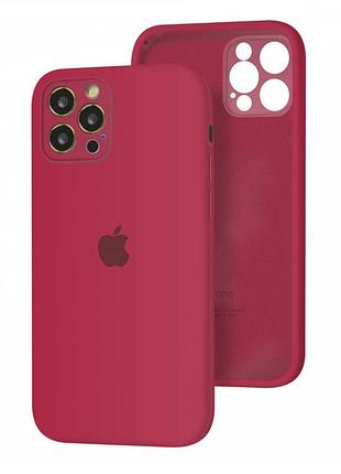 Чохол fiji silicone case full camera для apple iphone 14 pro бампер накладка із захистом камери rose red