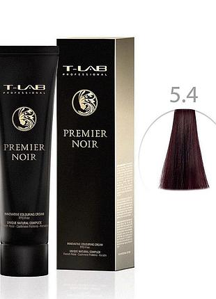 Крем-фарба для волосся t-lab professional premier noir colouring cream 5.4 світлий шатен мідний