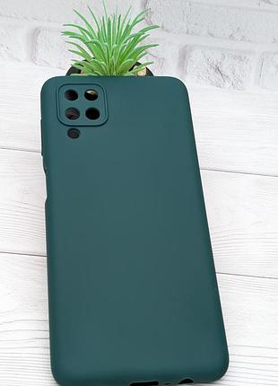Чохол silicone cover для samsung galaxy a12 / a125 бампер із мікрофіброю зелений