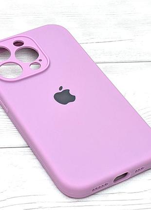 Чехол silicone case box для apple iphone 14 pro бампер soft touch с микрофиброй сиреневый 3