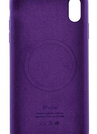 Чехол silicone case box для apple iphone xs max бампер soft touch с микрофиброй фиолетовый (общий вырез) 2
