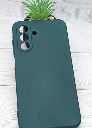 Чехол silicone casse для samsung galaxy a26 / a266 бампер с микрофиброй зеленый