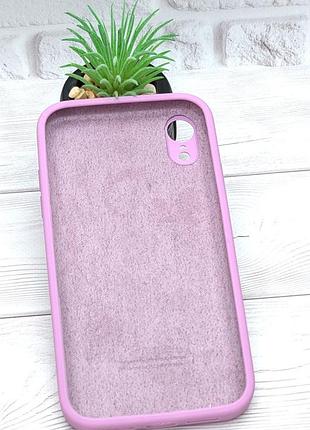 Чехол silicone case box для apple iphone xr бампер soft touch с микрофиброй фиалковый 2