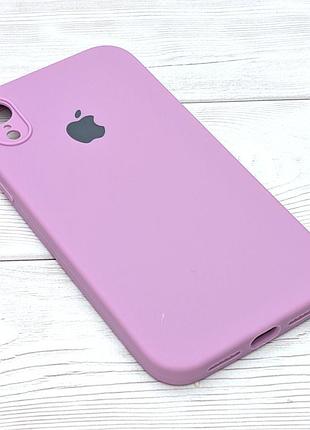 Чехол silicone case box для apple iphone xr бампер soft touch с микрофиброй фиалковый 3