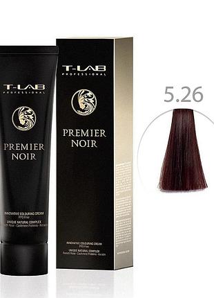 Крем-фарба для волосся t-lab professional premier noir colouring cream 5.26 світлий макагон перламутровий