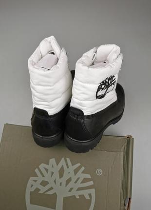 Черевики зимові timberland premium 6 in quilt boot black/white a2by4 оригінал5 фото