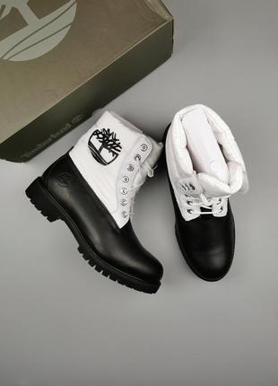 Черевики зимові timberland premium 6 in quilt boot black/white a2by4 оригінал