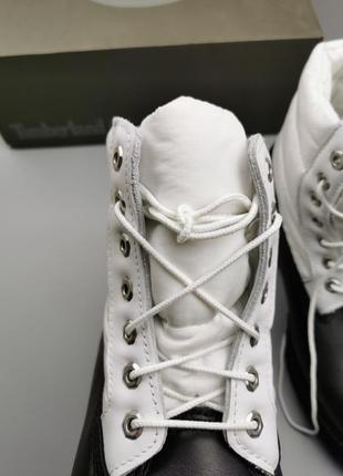 Ботинки зимние timberland premium 6 in quilt boot black/white a2by4 оригинал8 фото
