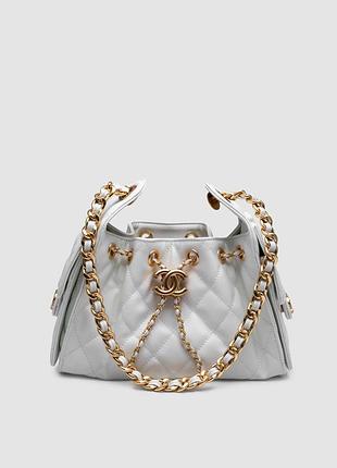 Сумка шанел 25 micro handbag in grained calfskin in white