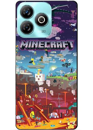 Чехол силиконовый бампер для zte blade a75 игра minecraft майнкрафт