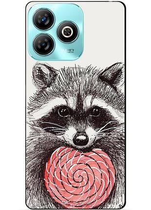 Чехол силиконовый бампер для zte blade a75 с рисунком енот