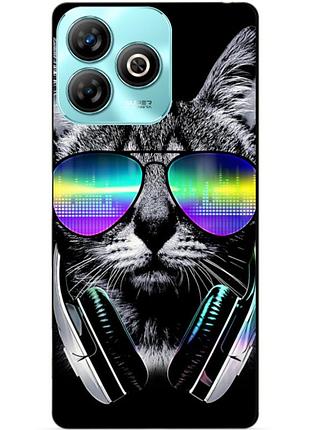 Чехол силиконовый бампер для zte blade a75 с рисунком музыкальный кот