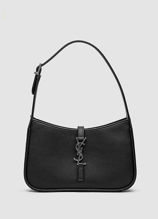 Сумка saint hobo le 5 a 7 leather shoulder laurent bag in black/silver