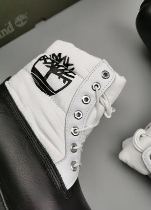 Ботинки зимние timberland premium 6 in quilt boot black/white a2by4 оригинал7 фото