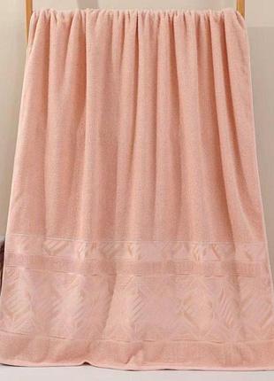 Махровое полотенце банное 90х180 см dt-956-48 мягкое полотенце для сауны бани персиковое