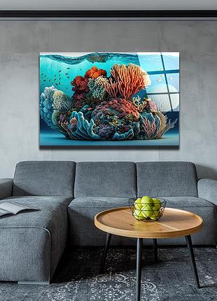 Картина на стекле "морские кораллы" 120х80см (213.4)