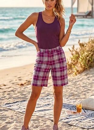 Женские гольф-шорты nike golf фиолетовые в клетку dri-fit