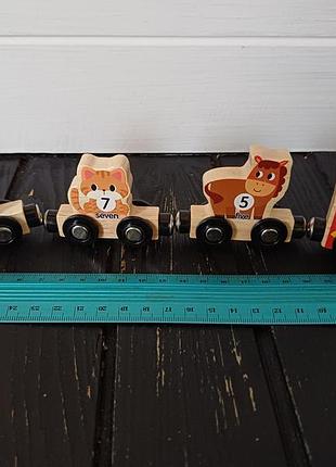 Деревянный игровой поезд на магнитах viga toys поезд