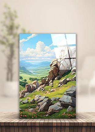Картина на стекле "горы" 50х75см (227.2)
