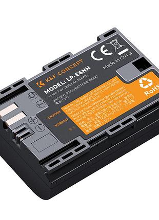 Акумуляторна батарея k&f concept lp-e6nh 2250mah для canon (kf28.0021v2)
