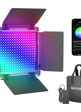 Студийный видеосвет neewer rgb660 pro с app управлением (3200k до 5600k, rgb, cri 97+)