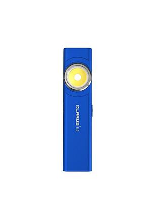 Магнитный карманный edc фонарик с клипсой klarus e5 blue (600лм, 30м, 450мач)