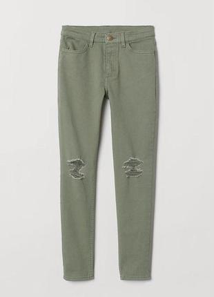 Стильные брюки хаки девочке 9/10 лет h&m