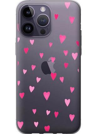 Чехол на iphone 14 pro max сердечки 2 из силикона fch_0020041