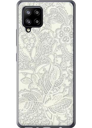 Чехол на samsung galaxy a42 a426b белое кружево из силикона fch_0070256
