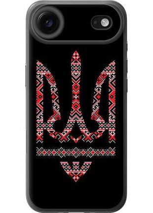 Чехол на iphone 17 air герб - вышиванка на черном фоне из силикона fch_0149395