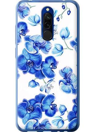 Чехол на xiaomi redmi 8 голубые орхидеи из пластика fch_0064029