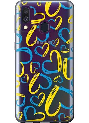 Чехол на samsung galaxy a40 2019 a405f сердца ua из пластика fch_0012111