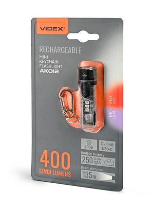 Портативный светодиодный мини-фонарик videx vlf-ak012 400lm 5000k