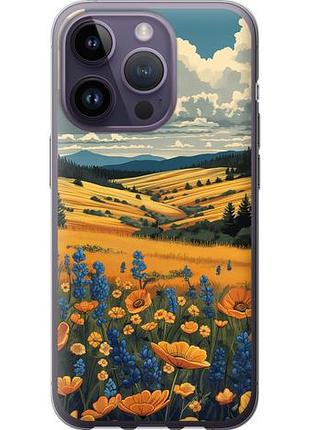 Чехол на iphone 14 pro украинское поле из силикона fch_0136970