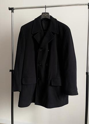 Вовняне двобортне пальто бушлат marks & spencer (st michael) — italian fabric — розмір xl
