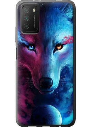 Чехол на xiaomi poco m3 арт-волк из силикона fch_0052021