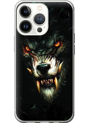 Чехол на iphone 13 pro дьявольский волк из силикона fch_0020316