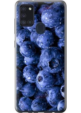 Чехол на samsung galaxy a21s a217f голубика из силикона fch_0042144