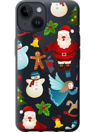 Чехол на iphone 14 новогодний 1 из силикона fch_0005050