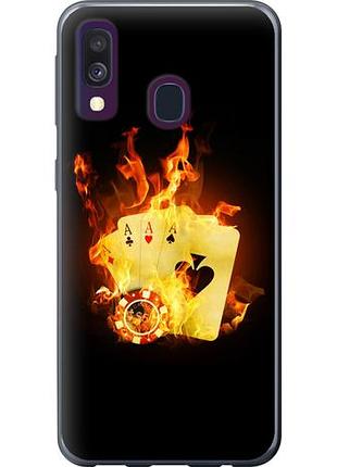 Чехол на samsung galaxy a40 2019 a405f горящие карты из пластика fch_0043161