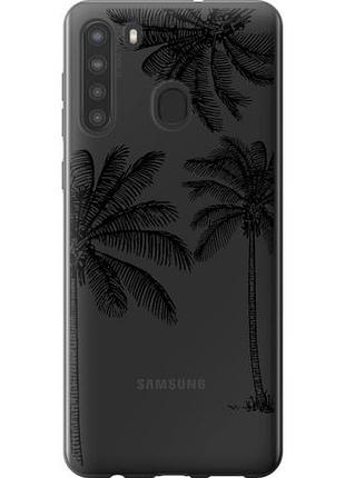 Чехол на samsung galaxy a21 пальмы1 из силикона fch_0066634