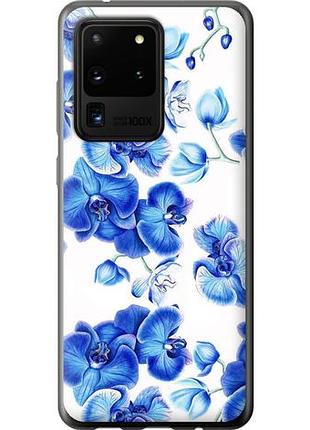 Чехол на samsung galaxy s20 ultra голубые орхидеи из силикона fch_0063949