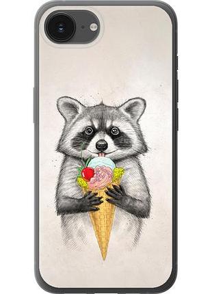 Чехол на iphone 16e енотик с мороженым из силикона fch_0148334