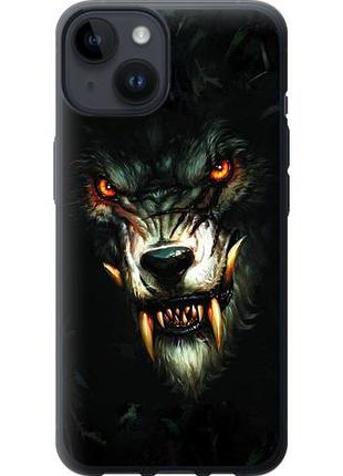 Чехол на iphone 14 дьявольский волк из силикона fch_0020305